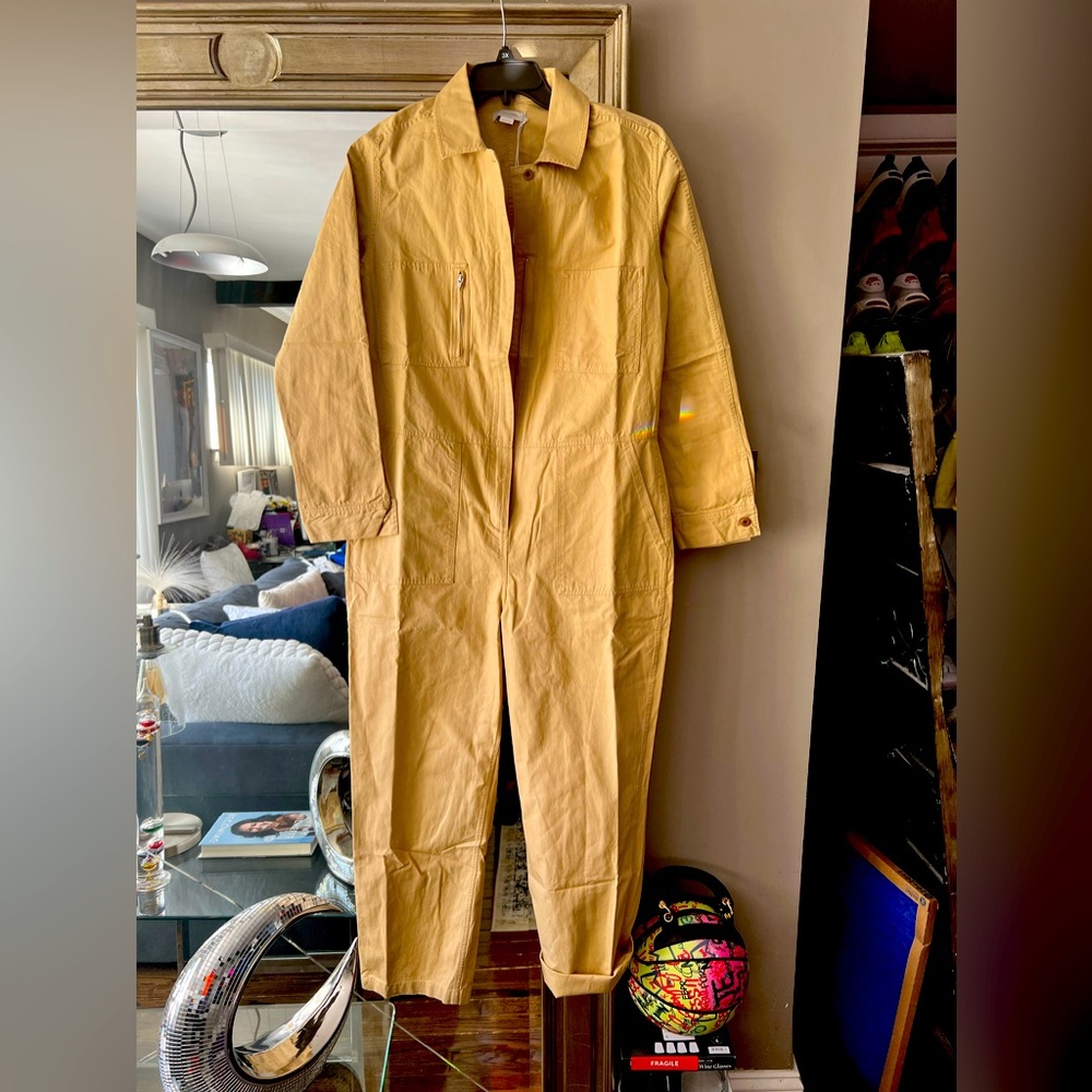 A beautiful cotton beige jumpsuit.